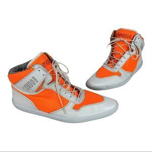 Men's Vibrant Orange and White Sneakers